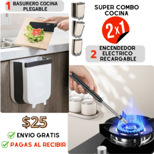 Basurero plegable + Encendedor Eléctrico Recargable